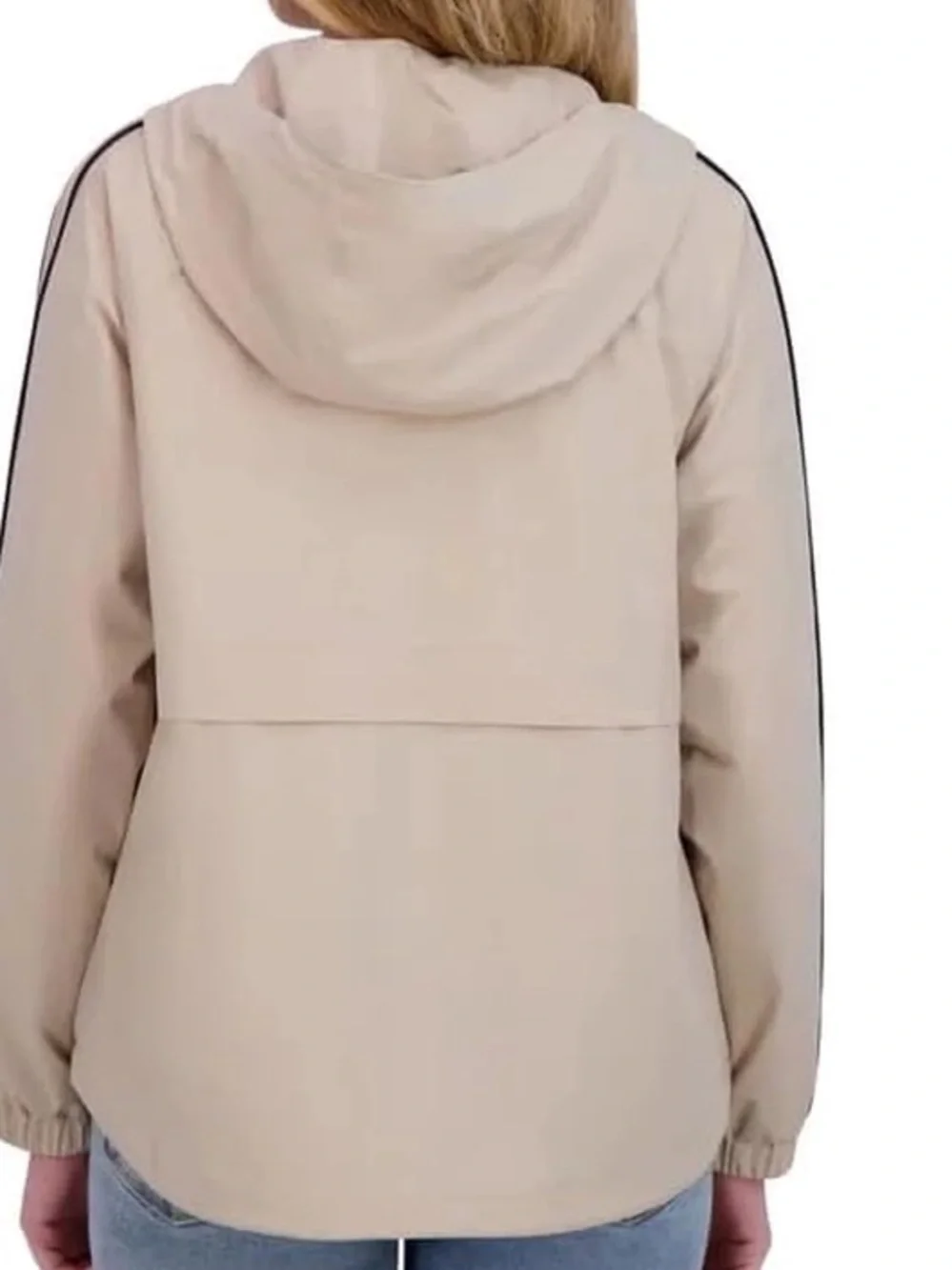 Tommy Hilfiger Beige Hooded Jacket with Navy Trim